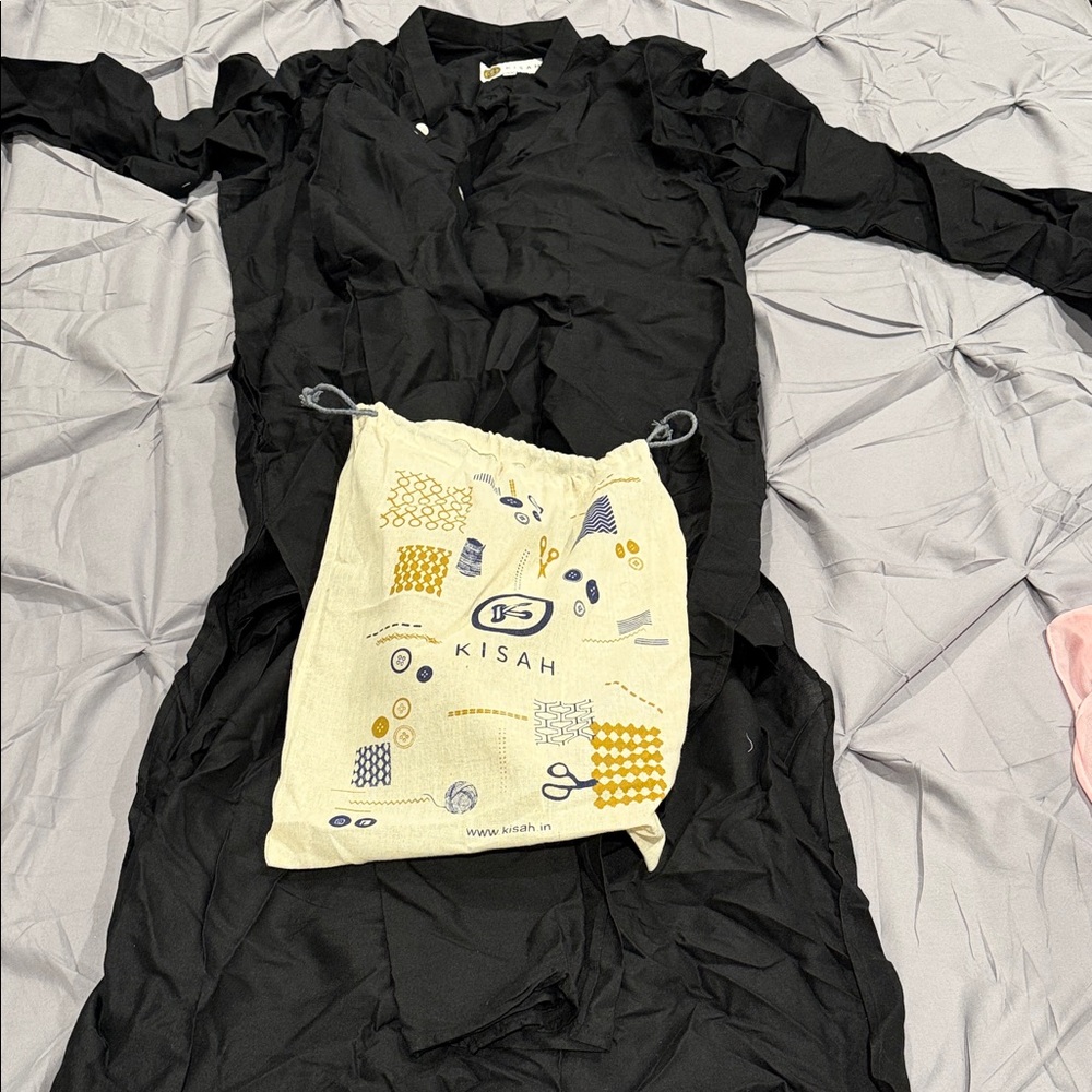 Black Casual Button Down Shirt for Men